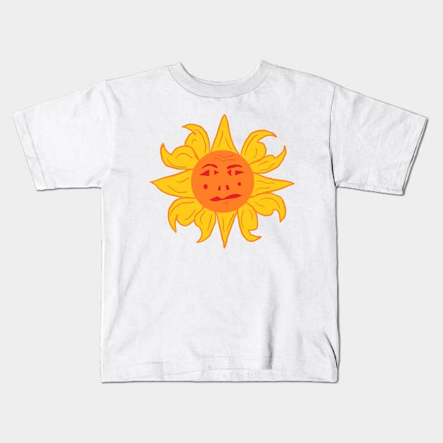 Spanish Sun. A funny, pretty, beautiful, cute, sun design. Kids T-Shirt by Blue Heart Design